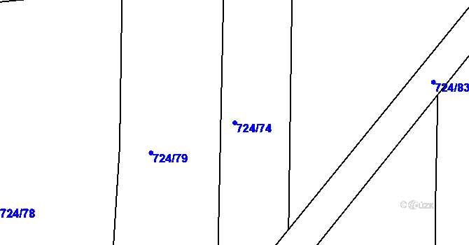Parcela st. 724/74 v KÚ Čekanice u Tábora, Katastrální mapa