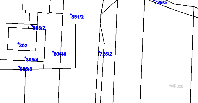 Parcela st. 725/2 v KÚ Čekanice u Tábora, Katastrální mapa
