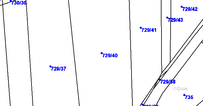 Parcela st. 729/40 v KÚ Čekanice u Tábora, Katastrální mapa