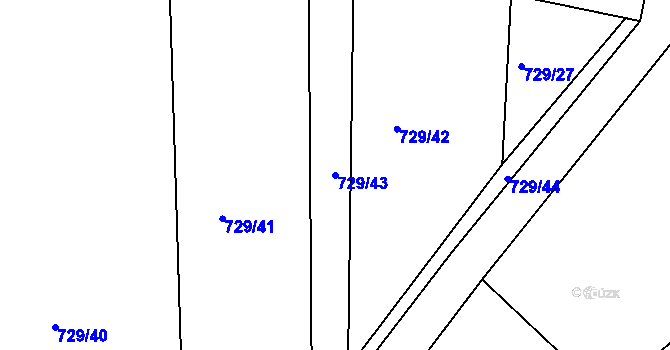 Parcela st. 729/43 v KÚ Čekanice u Tábora, Katastrální mapa