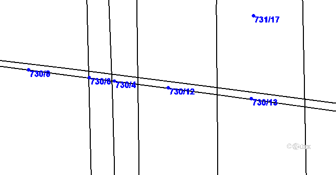 Parcela st. 730/12 v KÚ Čekanice u Tábora, Katastrální mapa