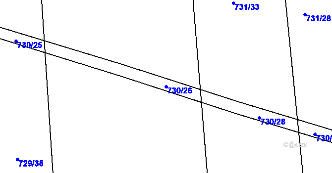 Parcela st. 730/26 v KÚ Čekanice u Tábora, Katastrální mapa
