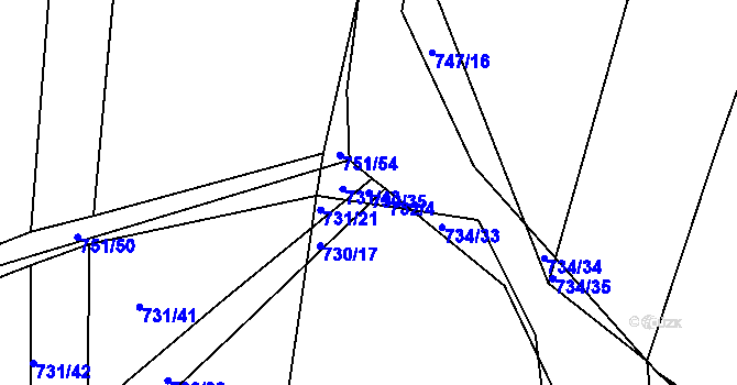 Parcela st. 730/35 v KÚ Čekanice u Tábora, Katastrální mapa
