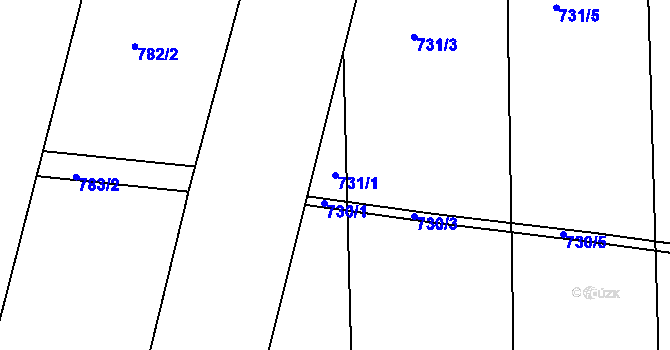 Parcela st. 731/1 v KÚ Čekanice u Tábora, Katastrální mapa