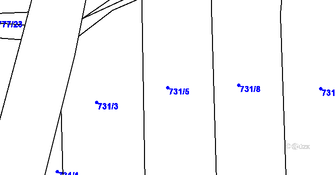 Parcela st. 731/5 v KÚ Čekanice u Tábora, Katastrální mapa