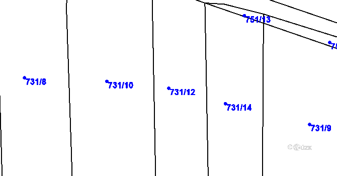 Parcela st. 731/12 v KÚ Čekanice u Tábora, Katastrální mapa