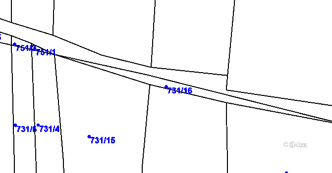 Parcela st. 731/16 v KÚ Čekanice u Tábora, Katastrální mapa