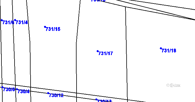 Parcela st. 731/17 v KÚ Čekanice u Tábora, Katastrální mapa