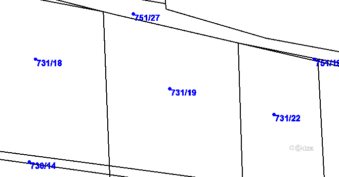 Parcela st. 731/19 v KÚ Čekanice u Tábora, Katastrální mapa