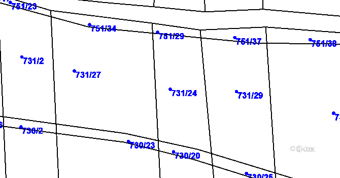 Parcela st. 731/24 v KÚ Čekanice u Tábora, Katastrální mapa