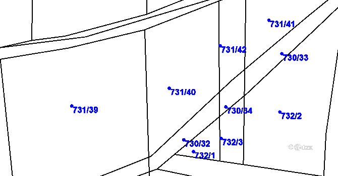 Parcela st. 731/40 v KÚ Čekanice u Tábora, Katastrální mapa