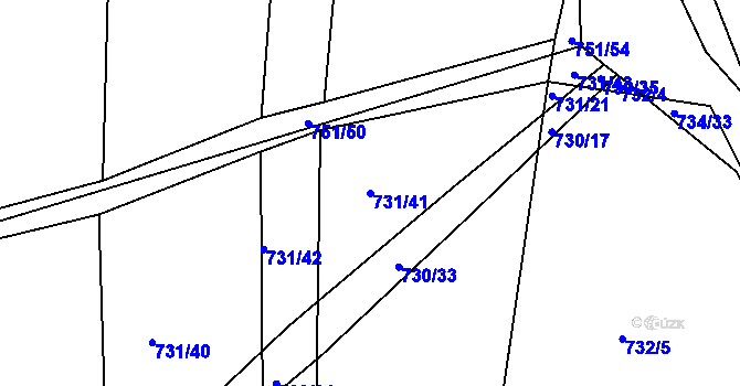 Parcela st. 731/41 v KÚ Čekanice u Tábora, Katastrální mapa