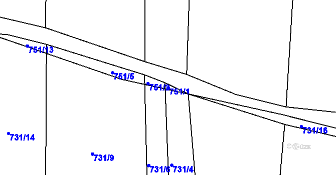 Parcela st. 751/1 v KÚ Čekanice u Tábora, Katastrální mapa