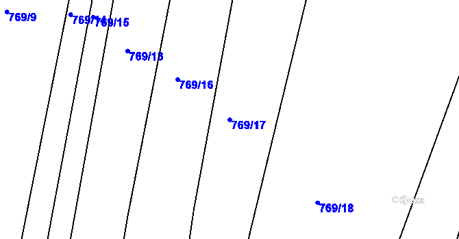 Parcela st. 769/17 v KÚ Čekanice u Tábora, Katastrální mapa