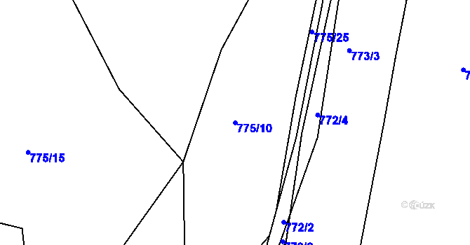 Parcela st. 775/10 v KÚ Čekanice u Tábora, Katastrální mapa
