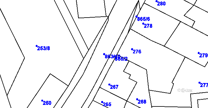Parcela st. 863/10 v KÚ Čekanice u Tábora, Katastrální mapa