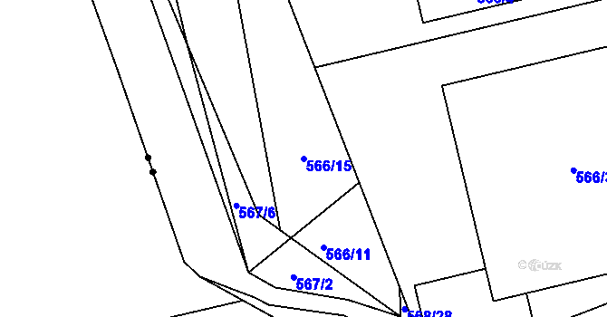 Parcela st. 566/15 v KÚ Čekanice u Tábora, Katastrální mapa