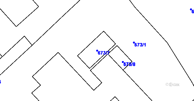 Parcela st. 673/7 v KÚ Čekanice u Tábora, Katastrální mapa