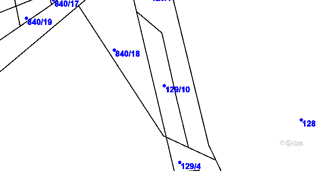Parcela st. 129/10 v KÚ Čekanice u Tábora, Katastrální mapa