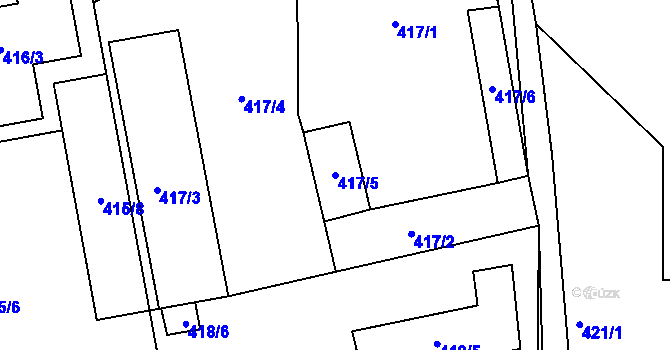 Parcela st. 417/5 v KÚ Čekanice u Tábora, Katastrální mapa