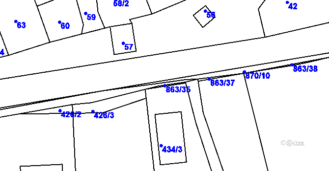 Parcela st. 863/35 v KÚ Čekanice u Tábora, Katastrální mapa