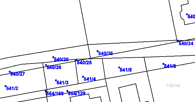 Parcela st. 540/36 v KÚ Čekanice u Tábora, Katastrální mapa