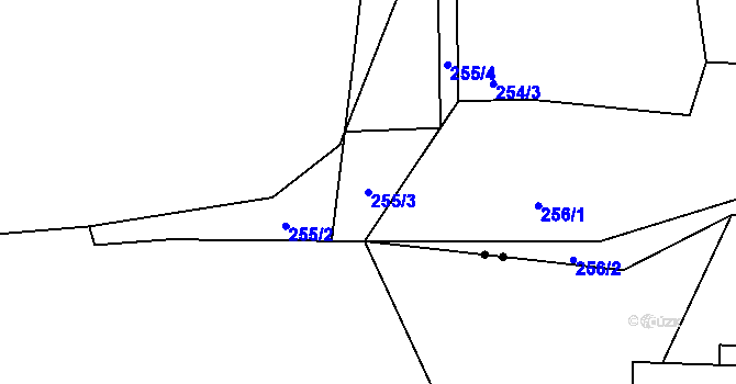 Parcela st. 255/3 v KÚ Čekanice u Tábora, Katastrální mapa