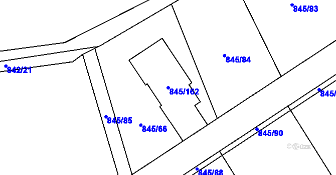 Parcela st. 845/162 v KÚ Čekanice u Tábora, Katastrální mapa