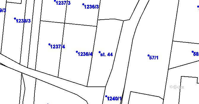 Parcela st. 44 v KÚ Stoklasná Lhota, Katastrální mapa