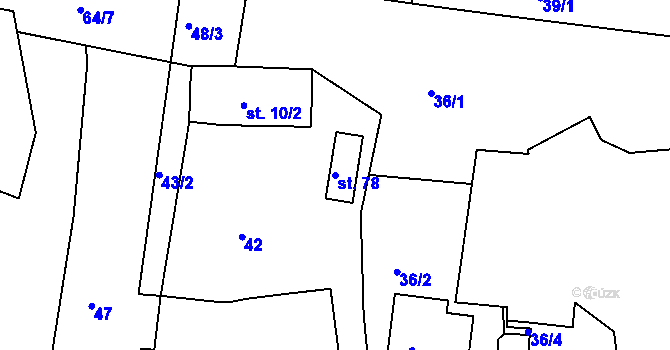 Parcela st. 78 v KÚ Stoklasná Lhota, Katastrální mapa
