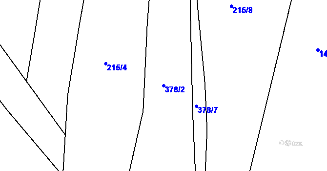 Parcela st. 378/2 v KÚ Stoklasná Lhota, Katastrální mapa