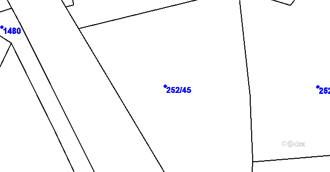 Parcela st. 252/45 v KÚ Stoklasná Lhota, Katastrální mapa