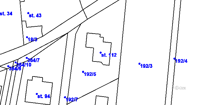 Parcela st. 112 v KÚ Stoklasná Lhota, Katastrální mapa