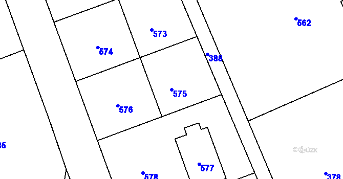 Parcela st. 575 v KÚ Čekyně, Katastrální mapa
