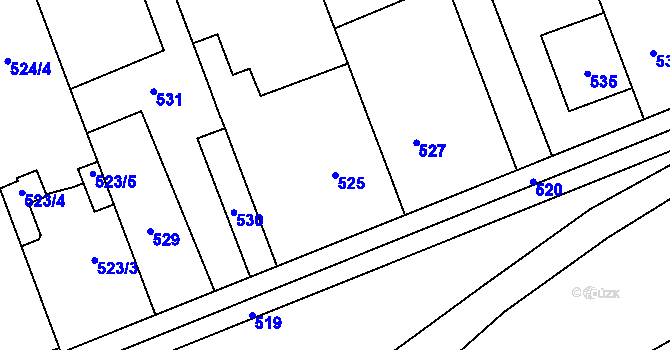 Parcela st. 525 v KÚ Čekyně, Katastrální mapa