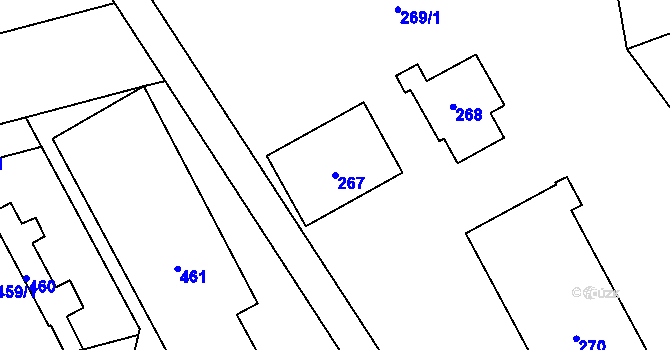 Parcela st. 267 v KÚ Čekyně, Katastrální mapa