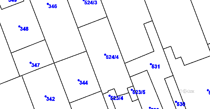 Parcela st. 524/4 v KÚ Čekyně, Katastrální mapa
