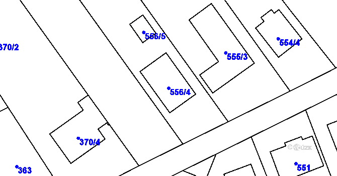 Parcela st. 556/4 v KÚ Čekyně, Katastrální mapa