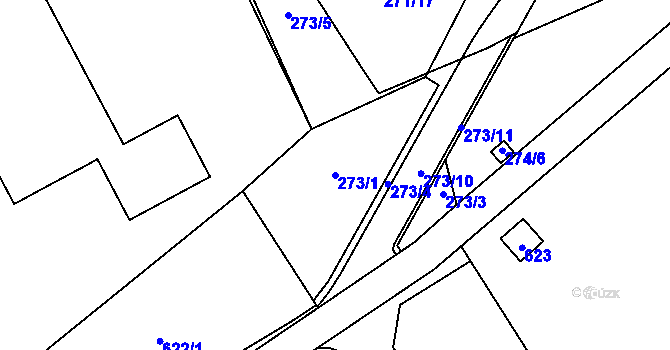 Parcela st. 273/1 v KÚ Čekyně, Katastrální mapa
