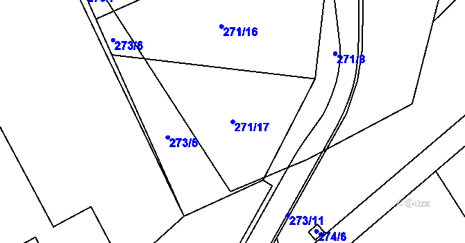Parcela st. 271/17 v KÚ Čekyně, Katastrální mapa