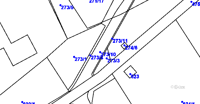 Parcela st. 273/10 v KÚ Čekyně, Katastrální mapa