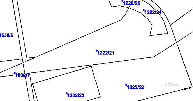 Parcela st. 1222/21 v KÚ Čekyně, Katastrální mapa