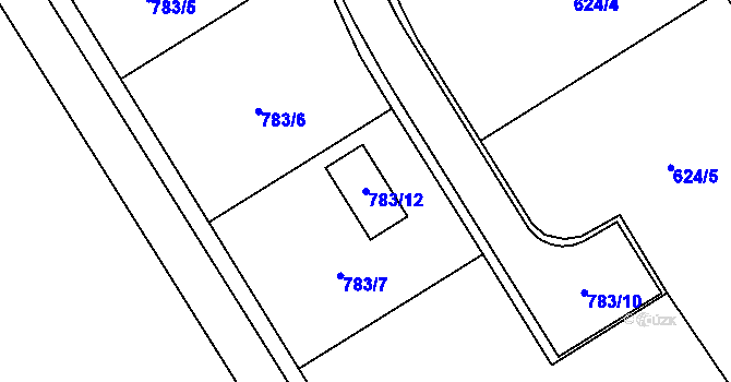Parcela st. 783/12 v KÚ Čekyně, Katastrální mapa