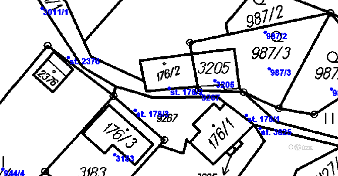 Parcela st. 176/2 v KÚ Čeladná, Katastrální mapa