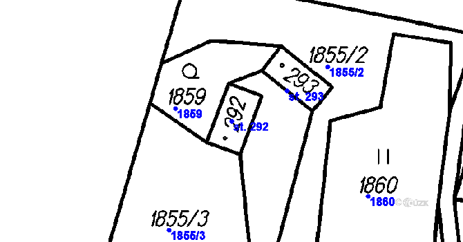Parcela st. 292 v KÚ Čeladná, Katastrální mapa