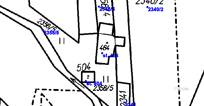 Parcela st. 464 v KÚ Čeladná, Katastrální mapa
