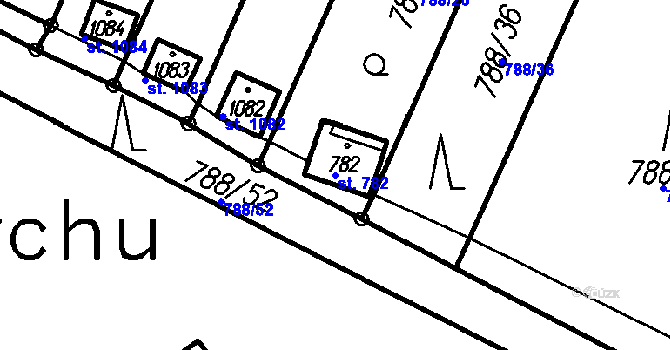Parcela st. 782 v KÚ Čeladná, Katastrální mapa