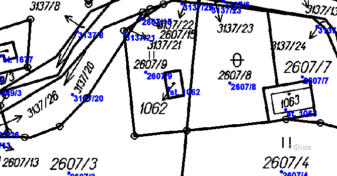 Parcela st. 1062 v KÚ Čeladná, Katastrální mapa
