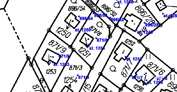 Parcela st. 1251 v KÚ Čeladná, Katastrální mapa