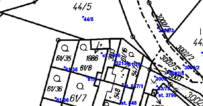 Parcela st. 1986 v KÚ Čeladná, Katastrální mapa